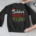 Santa's Favorite Pre-K Teacher Christmas Santa Hat Lights For Men Women Kids Men Graphic Sweatshirt, funny design