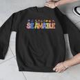 Se Amable Be Kind In Spanish Groovy Teacher Flowers Men Graphic Sweatshirt, Groovy Teacher Gifts, funny design