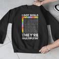 I Got Skills They'Re Multiplying Nerd Math Teacher Men Graphic Sweatshirt, funny design