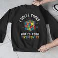 I Solve Cubes Speed Cubing Vintage Youth Math Teacher Men Graphic Sweatshirt, funny design