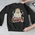 Spooky Teacher Groovy Retro Ghost Teacher Halloween 2023 For Men Women Kids Men Graphic Sweatshirt, Groovy Teacher Gifts, funny design