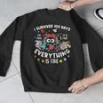 I Survived 100 Days Of School Teacher Kids Cat Lover Men Graphic Sweatshirt, funny design