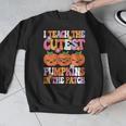 I Teach The Cutest Pumpkins Halloween Fall Teacher Women Men Graphic Sweatshirt, funny design