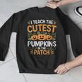 I Teach The Cutest Pumpkins In The Patch Halloween Teacher Men Graphic Sweatshirt, funny design
