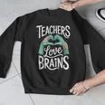 Teacher Halloween Shirt Women Men Teachers Love Brains Men Graphic Sweatshirt, funny design