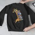 Teacher Shirt Giraffe Holding Books Bookworm Librarian Men Graphic Sweatshirt, funny design