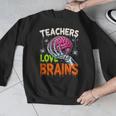 Teachers Love Brains Halloween 2025 Skeleton Costume Men Graphic Sweatshirt, funny design Teachers Love Brains Halloween 2025 Skeleton Costume Men Graphic Sweatshirt, funny design