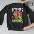 Teachers Love Brains Zombie Teacher Halloween Zombies Men Graphic Sweatshirt, funny design