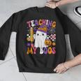 Teaching My Boos Ghost Teacher Cute Pencil Halloween Teacher Men Graphic Sweatshirt, funny design