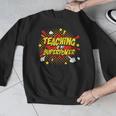 Teaching Is My Superpower Retro Comic Teacher Men Graphic Sweatshirt, funny design