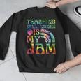Tie Dye Teaching Social Studies Is My Jam Sunglasses Teacher Men Graphic Sweatshirt, funny design