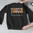 Toddler Teacher Retro Groovy Women Happy First Day Of School Men Graphic Sweatshirt, Groovy Teacher Gifts, funny design