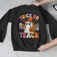 Trick Or Teach Cute Ghost Coffee Pumpkins Halloween Teacher Men Graphic Sweatshirt, funny design Trick Or Teach Cute Ghost Coffee Pumpkins Halloween Teacher Men Graphic Sweatshirt, funny design