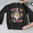 Trick Or Teach Groovy Teacher Halloween Retro Teacher Ghost Men Graphic Sweatshirt, Groovy Teacher Gifts, funny design Trick Or Teach Groovy Teacher Halloween Retro Teacher Ghost Men Graphic Sweatshirt, Groovy Teacher Gifts, funny design