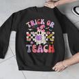 Trick Or Teach Halloween Teacher Floral Ghost Groovy Men Graphic Sweatshirt, Groovy Teacher Gifts, funny design Trick Or Teach Halloween Teacher Floral Ghost Groovy Men Graphic Sweatshirt, Groovy Teacher Gifts, funny design