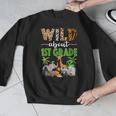 Wild About 1st Grade Teacher Student First Grade Zoo Safari Men Graphic Sweatshirt, First Grade Teacher Gifts, funny design