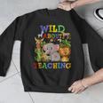 Wild About Teaching Safari Jungle School Teacher Men Graphic Sweatshirt, funny design Wild About Teaching Safari Jungle School Teacher Men Graphic Sweatshirt, funny design