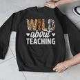 Wild About Teaching Teacher Teaching Back To School Men Graphic Sweatshirt, funny design