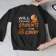 Will Trade Students For Candy Halloween Costume Teacher Men Graphic Sweatshirt, funny design