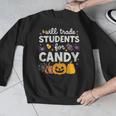 Will Trade Students For Candy Teacher Cute Halloween Men Graphic Sweatshirt, funny design