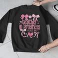 Women Teacher In Progress Coquette Pink Bow Future Teacher Men Graphic Sweatshirt, Future Teacher Gifts, funny design Women Teacher In Progress Coquette Pink Bow Future Teacher Men Graphic Sweatshirt, Future Teacher Gifts, funny design