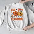 Fall In Love With Learning Thanksgiving Teacher Student Kids Men Graphic Sweatshirt, funny design