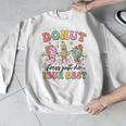 Groovy Donut Stress Just Do Your Best Testing Day Teachers Men Graphic Sweatshirt, funny design