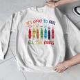 Its Okay To Feel All The Feels Mood Color Crayons Teacher Men Graphic Sweatshirt, funny design Its Okay To Feel All The Feels Mood Color Crayons Teacher Men Graphic Sweatshirt, funny design