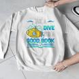 Librarian Teacher Dive Into A Good Book Reading Premium Tri-Blend Men Graphic Sweatshirt, funny design Librarian Teacher Dive Into A Good Book Reading Premium Tri-Blend Men Graphic Sweatshirt, funny design