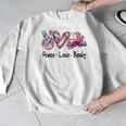 Peace Love Books Librarian Teacher Life Book Library Tie Dye Men Graphic Sweatshirt, funny design