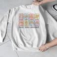 Basic Sign Language Speech Pathology Aac Sped Teacher Men Graphic Sweatshirt, funny design Basic Sign Language Speech Pathology Aac Sped Teacher Men Graphic Sweatshirt, funny design