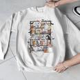 Teacher Library Ghost Reading Book Halloween Cat Men Graphic Sweatshirt, funny design