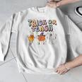 Trick Or Teach Candy Corn Pumpkin Ghost Teacher Men Graphic Sweatshirt, funny design Trick Or Teach Candy Corn Pumpkin Ghost Teacher Men Graphic Sweatshirt, funny design