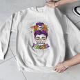 Witchy Teacher Halloween Messy Bun Teacher Bleached Men Graphic Sweatshirt, funny design Witchy Teacher Halloween Messy Bun Teacher Bleached Men Graphic Sweatshirt, funny design
