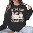 1st Grade Boo Crew Groovy Halloween Floral Ghost Kid Teacher Women Crewneck Sweatshirt, Groovy Teacher Gifts, trending gift 1st Grade Boo Crew Groovy Halloween Floral Ghost Kid Teacher Women Crewneck Sweatshirt, Groovy Teacher Gifts, trending gift
