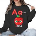A Is For Apple Pre-K Kindergarten Teacher Student Women Crewneck Sweatshirt, trending gift A Is For Apple Pre-K Kindergarten Teacher Student Women Crewneck Sweatshirt, trending gift