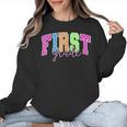 Back To School Neon Checkered First Grade Colorful Teacher Women Crewneck Sweatshirt, First Grade Teacher Gifts, trending gift Back To School Neon Checkered First Grade Colorful Teacher Women Crewneck Sweatshirt, First Grade Teacher Gifts, trending gift