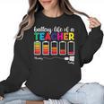 Battery Life Of a Teacher Shirt Thanksgiving Teacher Women Crewneck Sweatshirt, trending gift