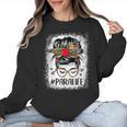 Bleached Teacher Para Life Paraprofessional Cute Messy Bun For Men Women Girls Kids Women Crewneck Sweatshirt, trending gift