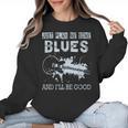 Blues Music Band Lover Vintage Guitar Teacher Blues Women Crewneck Sweatshirt, trending gift