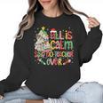 Book Tree All Is Calm Said No Teacher Ever Christmas Women Crewneck Sweatshirt, trending gift