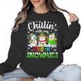 Chillin With My Pre-K Snowmies Christmas Teacher Xmas Women Crewneck Sweatshirt, trending gift