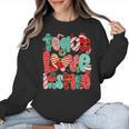 Christmas Coquette Bow Teacher Teach Love Inspire Women Crewneck Sweatshirt, trending gift Christmas Coquette Bow Teacher Teach Love Inspire Women Crewneck Sweatshirt, trending gift