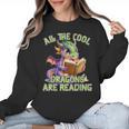 All The Cool Dragons Are Reading Dragon Teacher Women Crewneck Sweatshirt, trending gift All The Cool Dragons Are Reading Dragon Teacher Women Crewneck Sweatshirt, trending gift