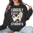 Cow Teacher Lover Women Crewneck Sweatshirt, trending gift Cow Teacher Lover Women Crewneck Sweatshirt, trending gift