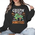 Creepin It Real Monster School Teacher Principal Halloween Women Crewneck Sweatshirt, trending gift
