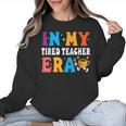 Cute Coffee Glass Face Happy Day In My Tired Teacher ERA For Men Women Women Crewneck Sweatshirt, trending gift