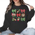 Cute Coquette Pencil Bow Christmas School Teacher Student Women Crewneck Sweatshirt, trending gift