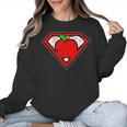 Cute Distressed Super Teacher Superhero Apple Shirt Women Crewneck Sweatshirt, Super Teacher Gifts, trending gift