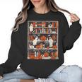 Cute Ghost Book Reading Books Lover Spooky Teacher Halloween Women Crewneck Sweatshirt, trending gift